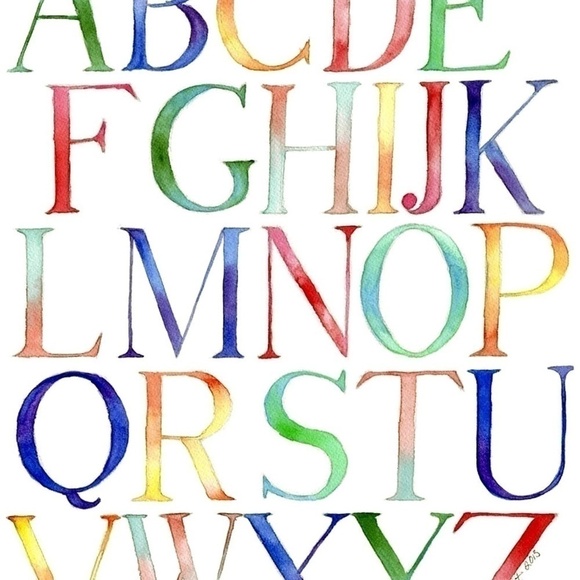 ALPHABET Letters Watercolor Art Print, Artist Johanna Pabst - Picture 4 of 5